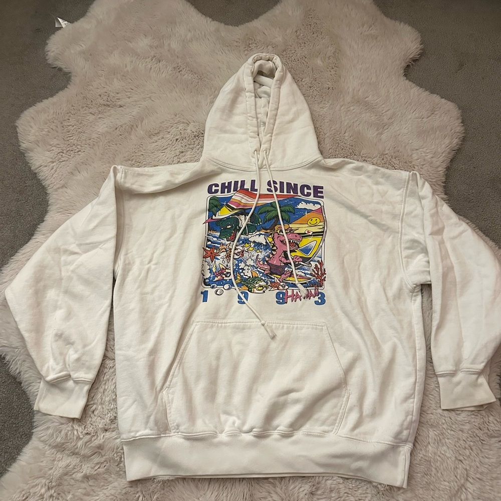 White Graphic Hoodie - Chill Since 1993
